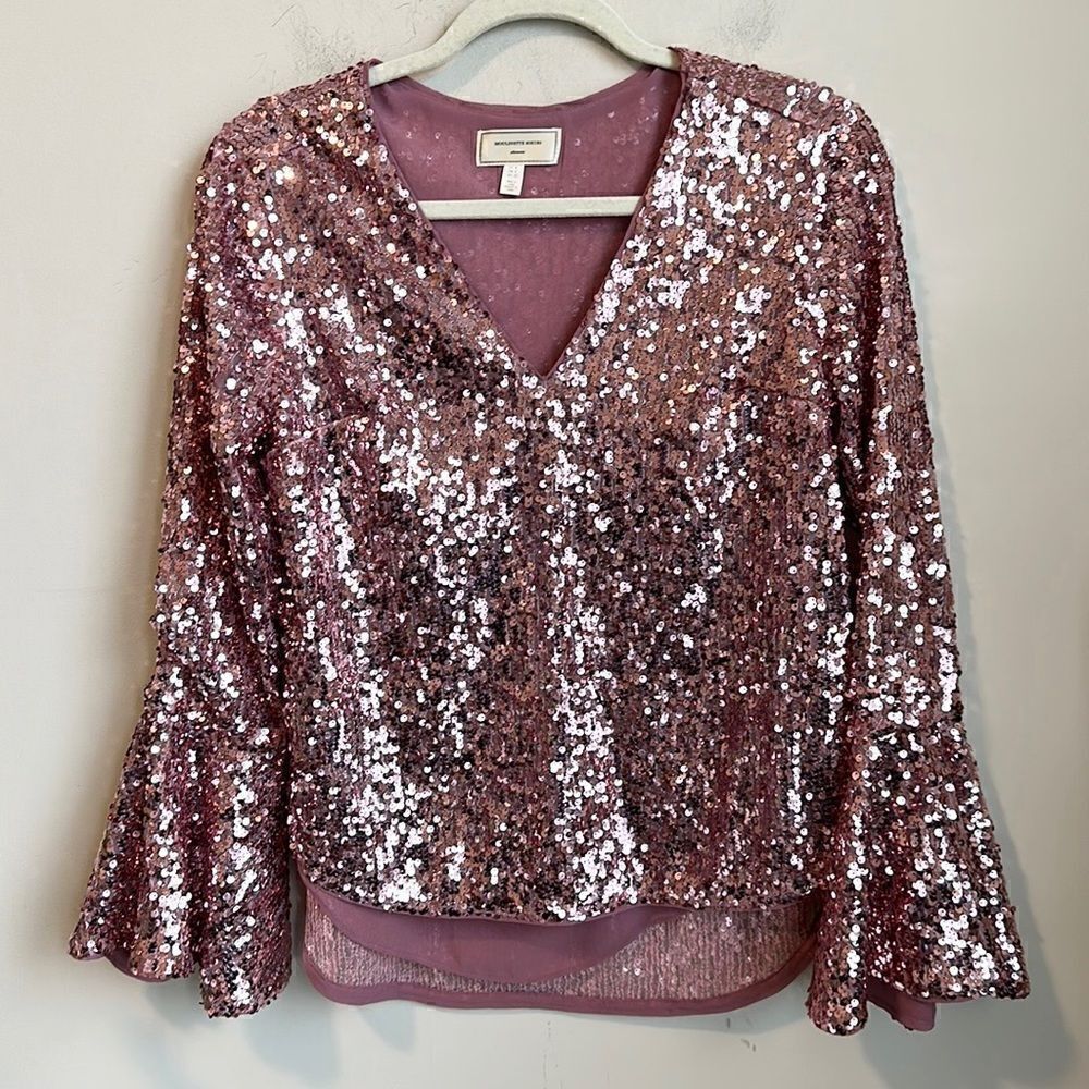 Moulinette Soeurs V-neck Sequined Blouse 0
